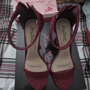 Anne Michelle Burgundy Heels